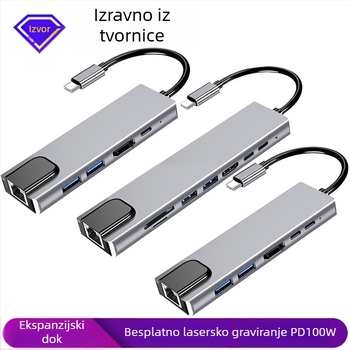 ALNK AL-8IN1 proširivački docking, kompatibilan s prijenosnim računalima i mobitelima