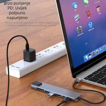 ALNK AL-8IN1 proširivački docking, kompatibilan s prijenosnim računalima i mobitelima