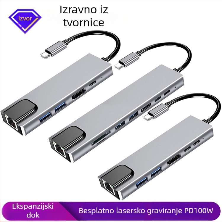 ALNK AL-8IN1 proširivački docking, kompatibilan s prijenosnim računalima i mobitelima