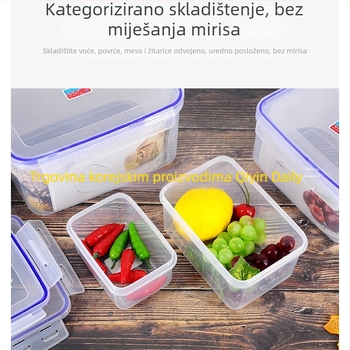 Kvadratna plastična kutija za hranu sa zatvaračem, za skladištenje u hladnjaku