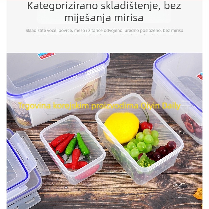 Kvadratna plastična kutija za hranu sa zatvaračem, za skladištenje u hladnjaku