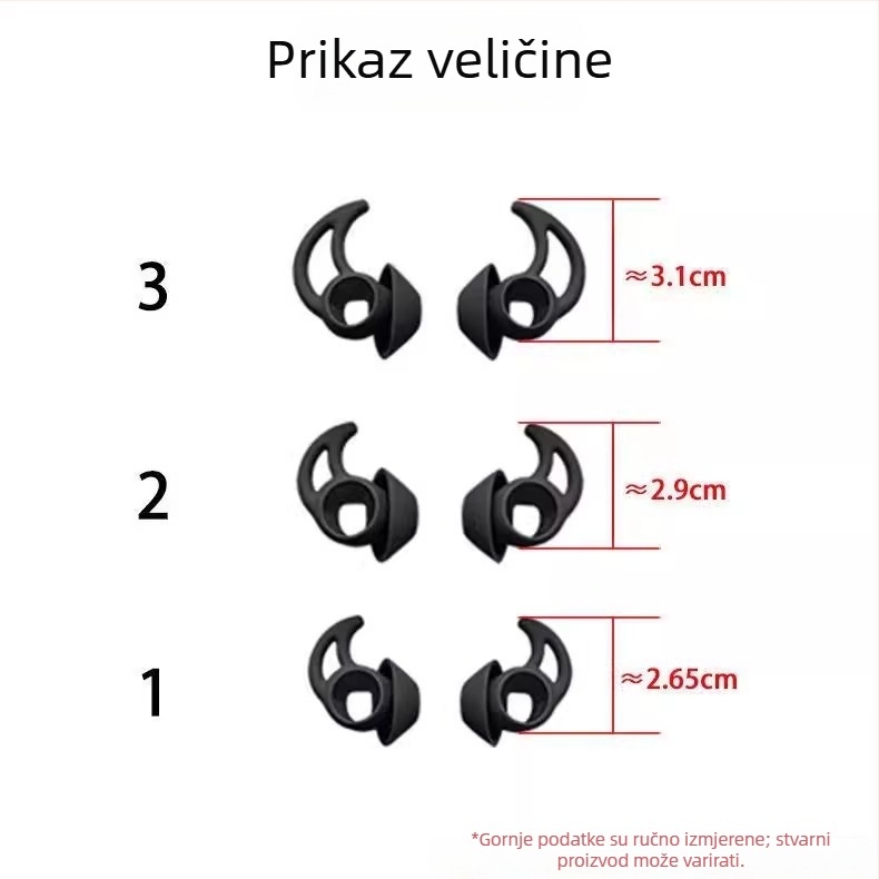 Steney silikonne navlake za Bose QC/Sport bežične slušalice, injekcijsko prešivanje, jednobojni stil