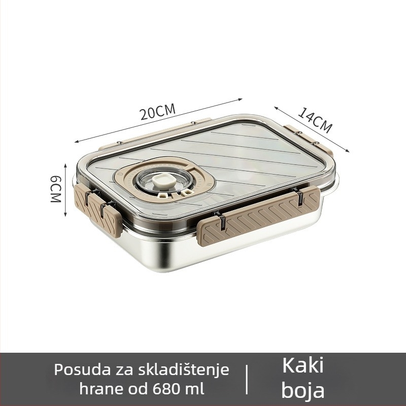 Kutija za očuvanje svježine od nehrđajućeg čelika 304 – zatvorena, kvadratnog oblika, za skladištenje u hladnjaku, bez električne energije, prilagodljiva