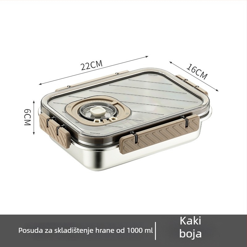 Kutija za očuvanje svježine od nehrđajućeg čelika 304 – zatvorena, kvadratnog oblika, za skladištenje u hladnjaku, bez električne energije, prilagodljiva