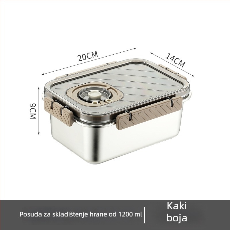 Kutija za očuvanje svježine od nehrđajućeg čelika 304 – zatvorena, kvadratnog oblika, za skladištenje u hladnjaku, bez električne energije, prilagodljiva