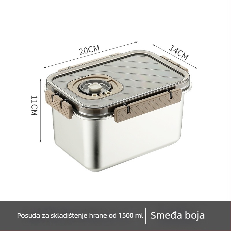 Kutija za očuvanje svježine od nehrđajućeg čelika 304 – zatvorena, kvadratnog oblika, za skladištenje u hladnjaku, bez električne energije, prilagodljiva