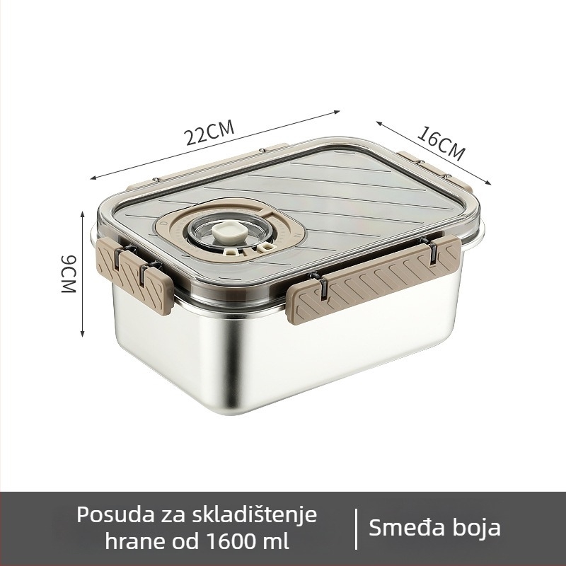 Kutija za očuvanje svježine od nehrđajućeg čelika 304 – zatvorena, kvadratnog oblika, za skladištenje u hladnjaku, bez električne energije, prilagodljiva