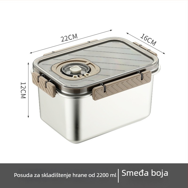 Kutija za očuvanje svježine od nehrđajućeg čelika 304 – zatvorena, kvadratnog oblika, za skladištenje u hladnjaku, bez električne energije, prilagodljiva