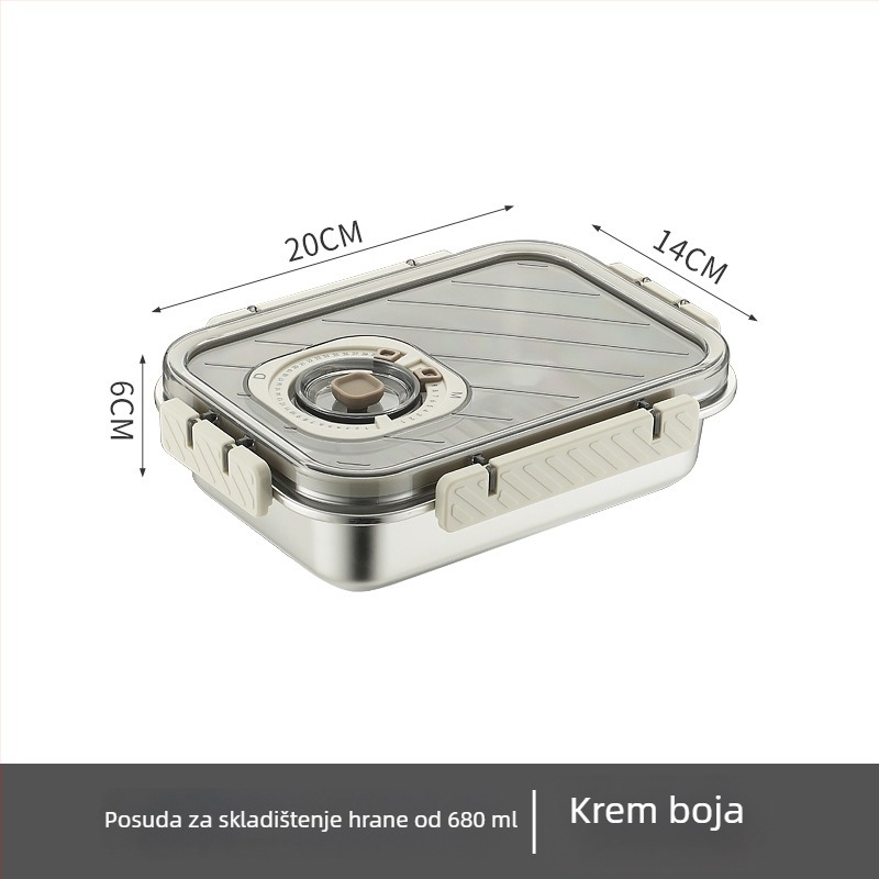 Kutija za očuvanje svježine od nehrđajućeg čelika 304 – zatvorena, kvadratnog oblika, za skladištenje u hladnjaku, bez električne energije, prilagodljiva