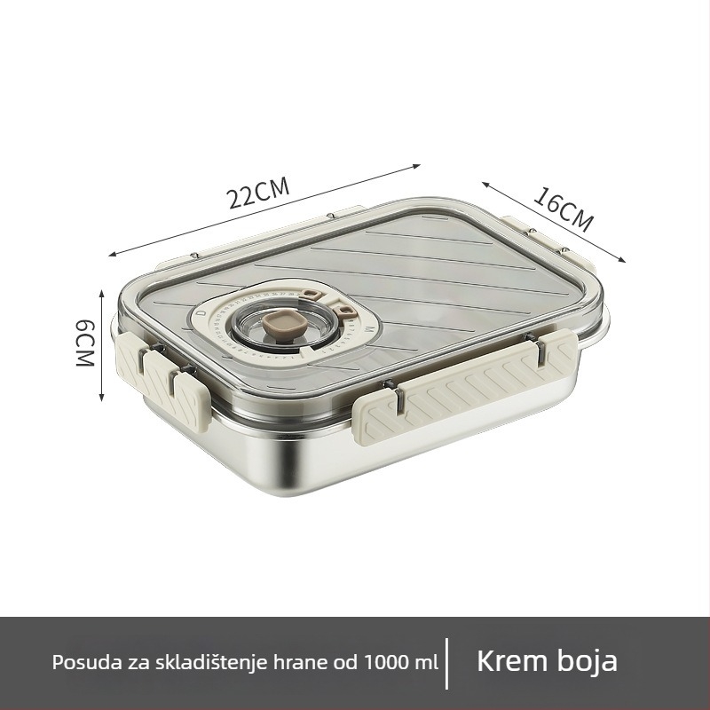 Kutija za očuvanje svježine od nehrđajućeg čelika 304 – zatvorena, kvadratnog oblika, za skladištenje u hladnjaku, bez električne energije, prilagodljiva