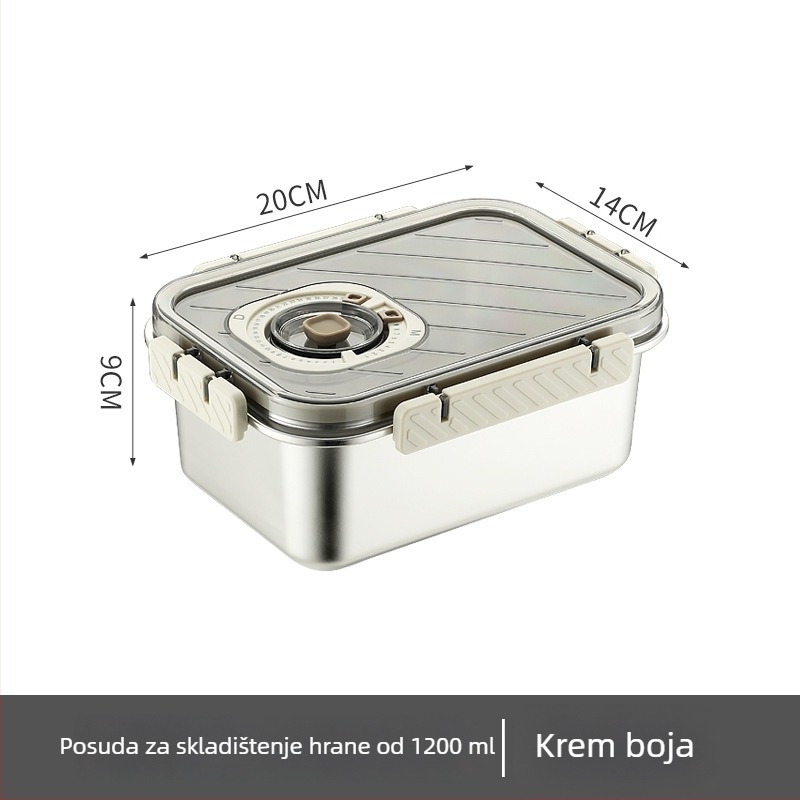 Kutija za očuvanje svježine od nehrđajućeg čelika 304 – zatvorena, kvadratnog oblika, za skladištenje u hladnjaku, bez električne energije, prilagodljiva