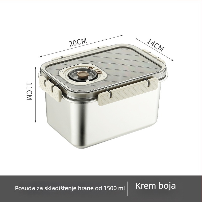 Kutija za očuvanje svježine od nehrđajućeg čelika 304 – zatvorena, kvadratnog oblika, za skladištenje u hladnjaku, bez električne energije, prilagodljiva