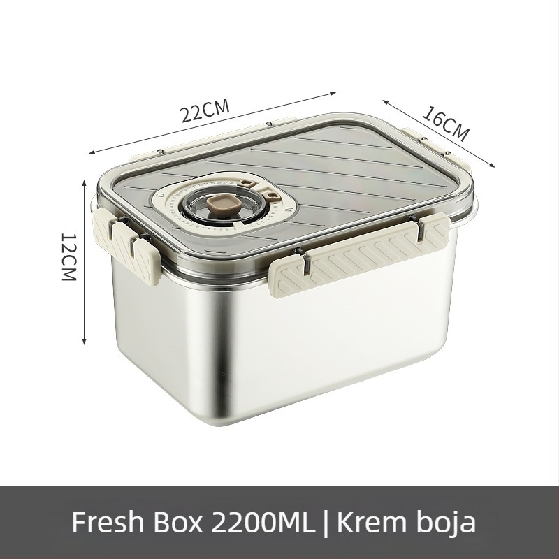 Kutija za očuvanje svježine od nehrđajućeg čelika 304 – zatvorena, kvadratnog oblika, za skladištenje u hladnjaku, bez električne energije, prilagodljiva