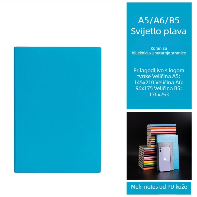 Beležnica s imitacijom kože; žično ljepilo povezivanje; Forest papir; 100–200 stranica; moguć ispis logotipa (imitacija kože; žično ljepilo povezivanje; Forest papir; 100–200 stranica; moguć ispis logotipa)