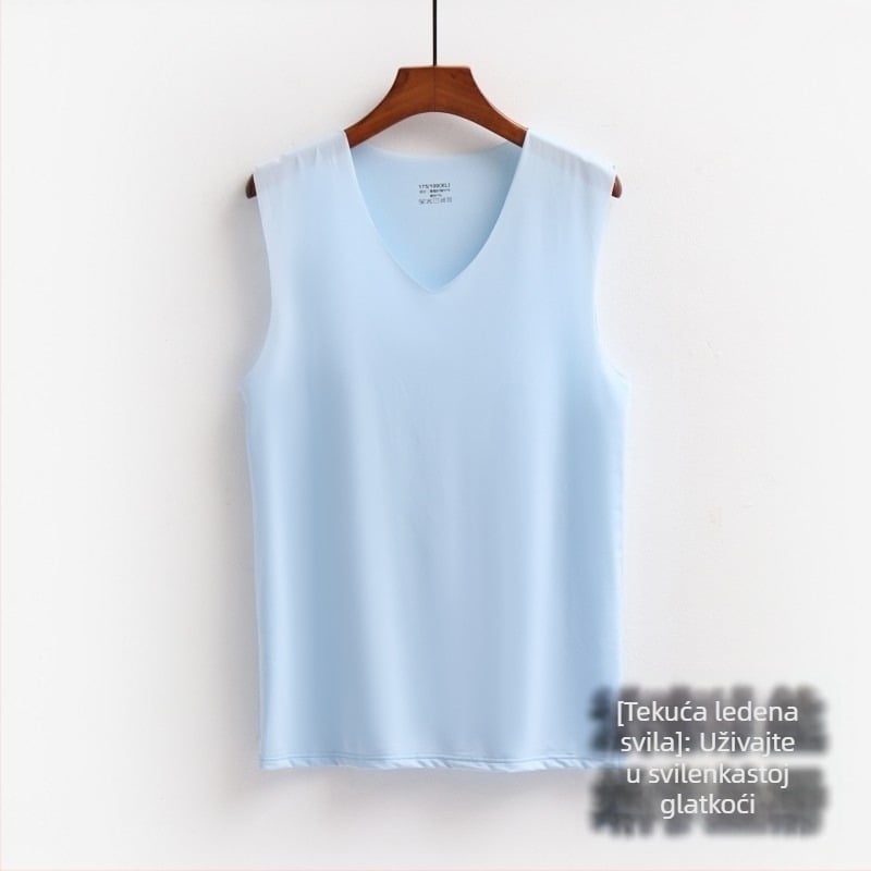 Muški tank top s V–izrezom i širokim ramenima, bez šavova, lagano i brzo sušeći sportski top