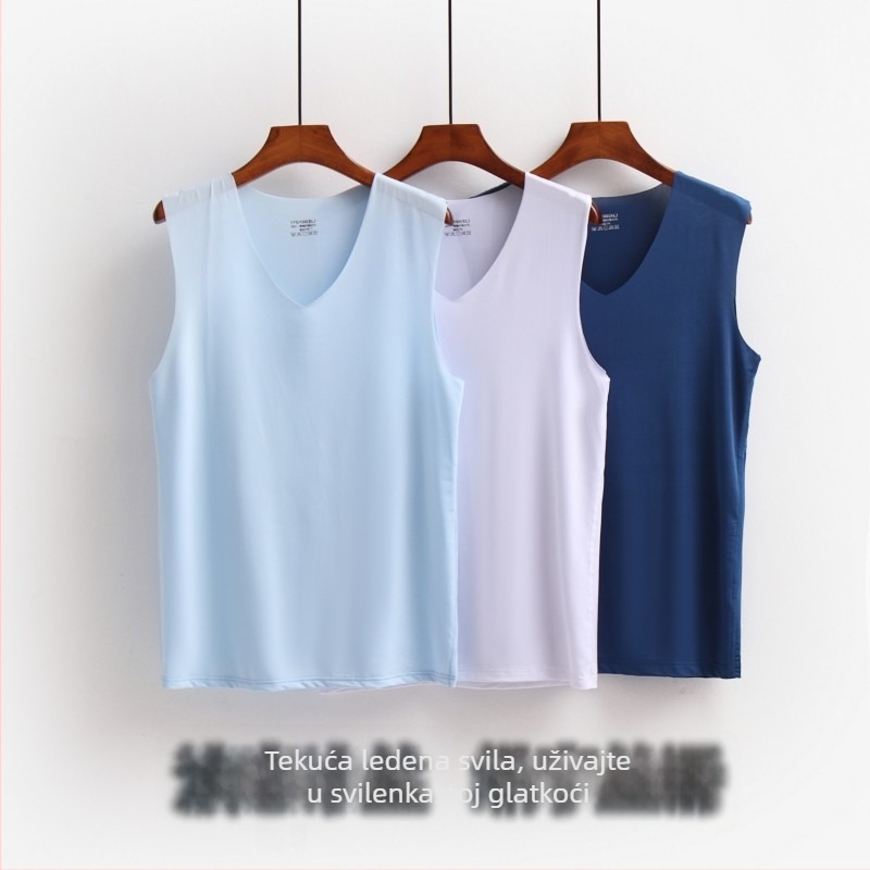 Muški tank top s V–izrezom i širokim ramenima, bez šavova, lagano i brzo sušeći sportski top