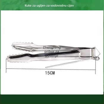 Pincete za nargilu i klip za jezik – metalna konstrukcija, karbonski klip, nehrđajući željezni dizajn