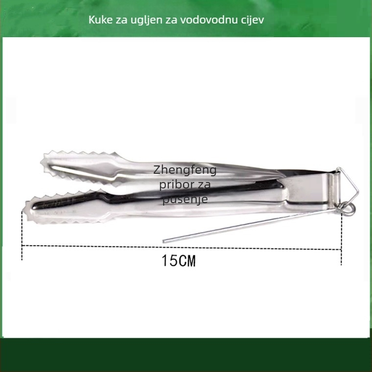 Pincete za nargilu i klip za jezik – metalna konstrukcija, karbonski klip, nehrđajući željezni dizajn