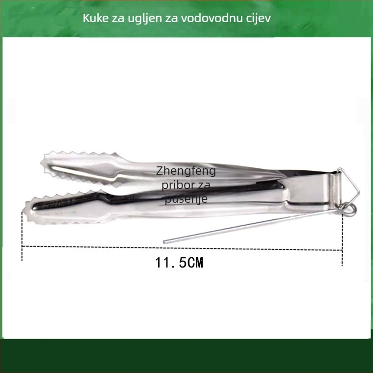 Pincete za nargilu i klip za jezik – metalna konstrukcija, karbonski klip, nehrđajući željezni dizajn