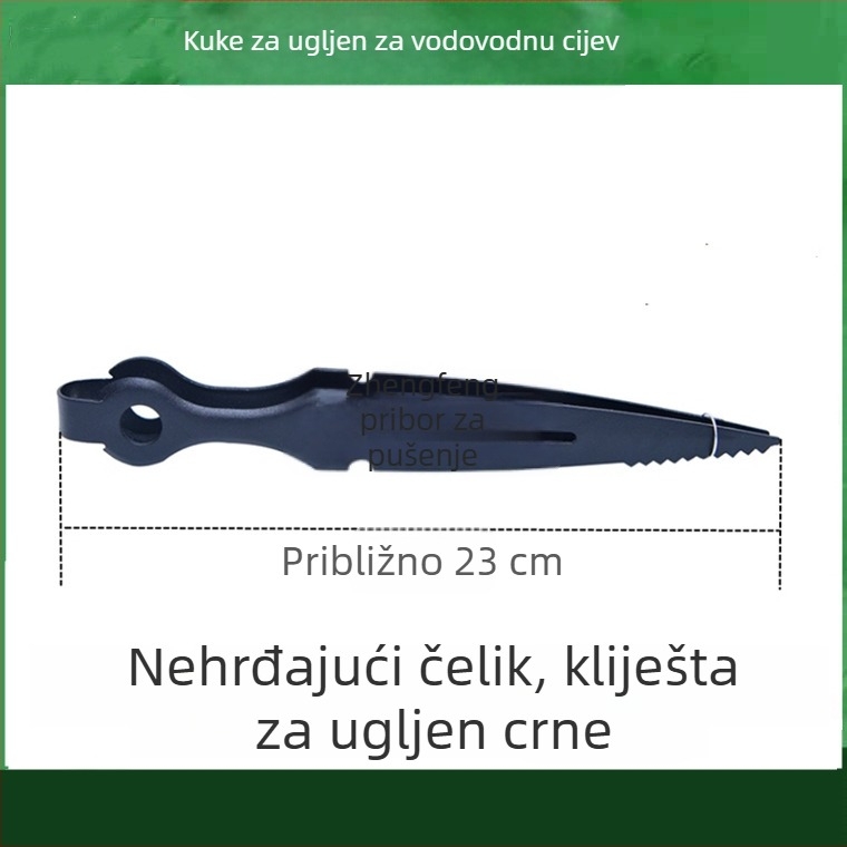 Pincete za nargilu i klip za jezik – metalna konstrukcija, karbonski klip, nehrđajući željezni dizajn