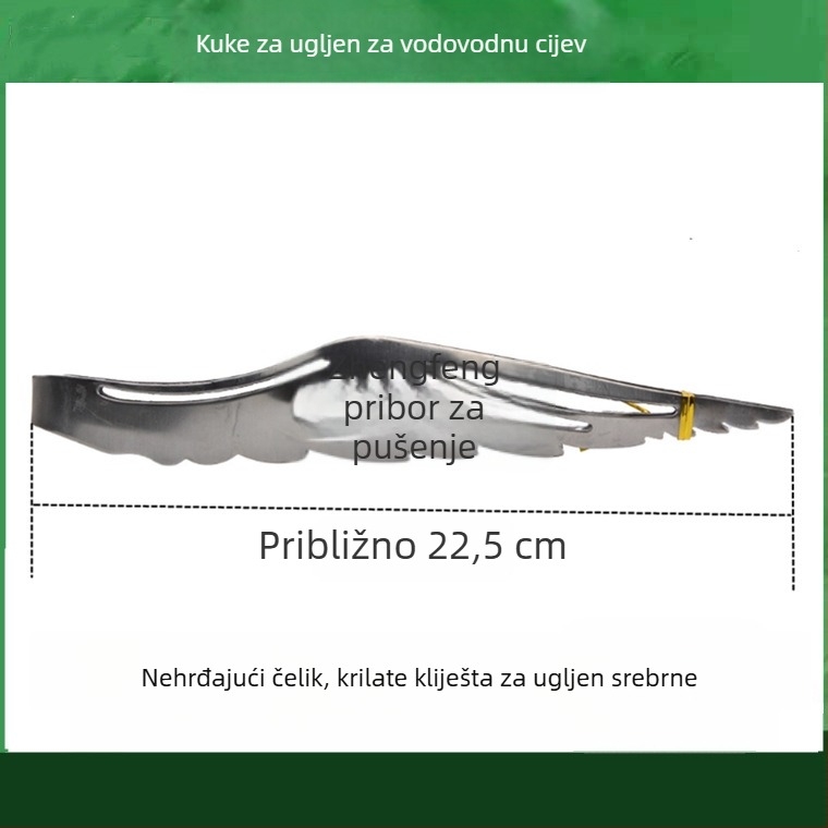 Pincete za nargilu i klip za jezik – metalna konstrukcija, karbonski klip, nehrđajući željezni dizajn