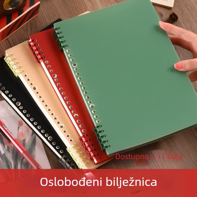 Bilježnica s odvojivom spiralnom vezom, PP naslovnica, papir 80 g/m², 100–200 stranica, uredski stil