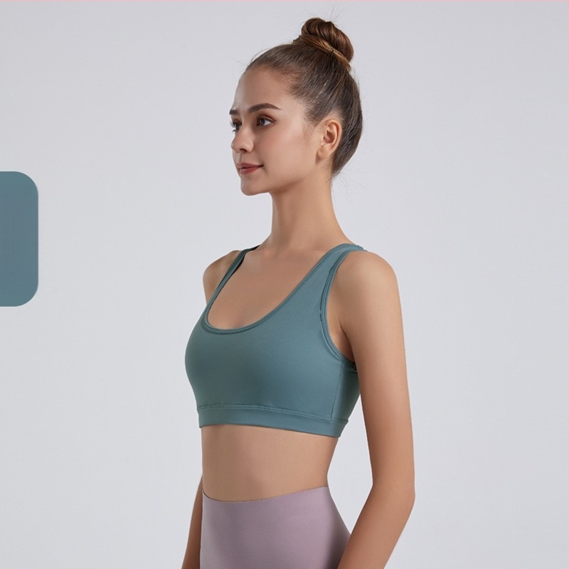 Sportski grudnjak-vest za visokointenzivni trening – ublažavanje udaraca, brzo sušenje, Y-trake, pune čašice srednjeg oblika, stražnje kopče s tri reda, Nylon 75% / Spandex 25% podstava