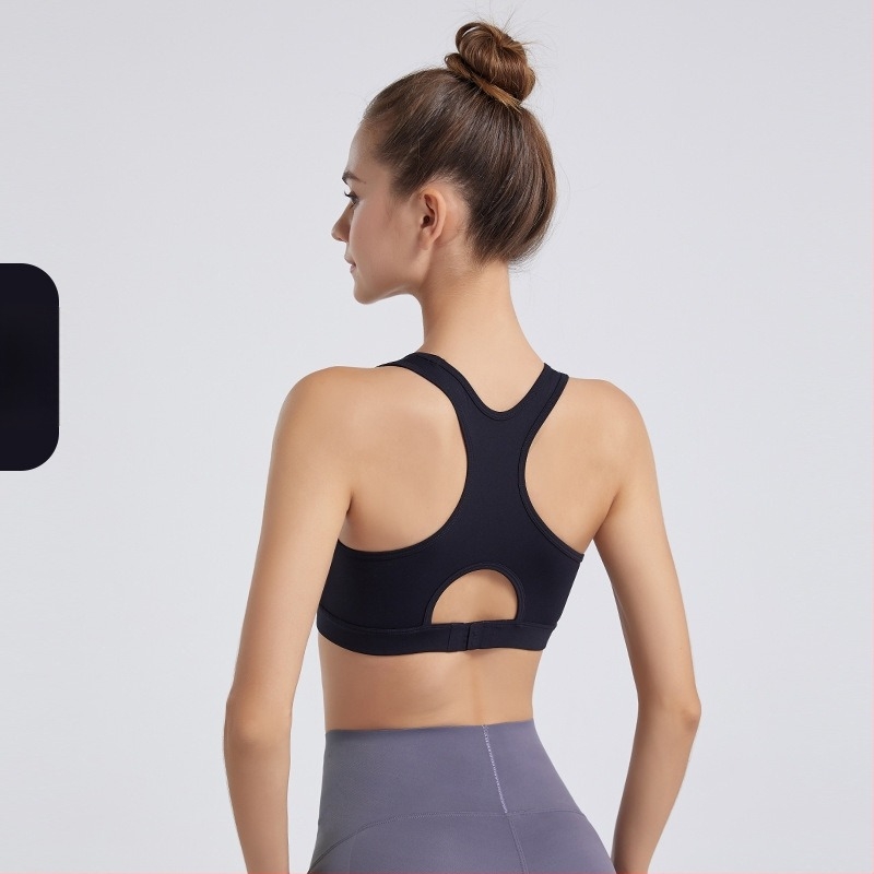 Sportski grudnjak-vest za visokointenzivni trening – ublažavanje udaraca, brzo sušenje, Y-trake, pune čašice srednjeg oblika, stražnje kopče s tri reda, Nylon 75% / Spandex 25% podstava