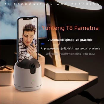 Yunteng dvostruki osovinski stabilizator za mobitel, 360° horizontalna rotacija, 360° ograničenje rotacije, 15° vertikalni nagib, ABS+PC materijal