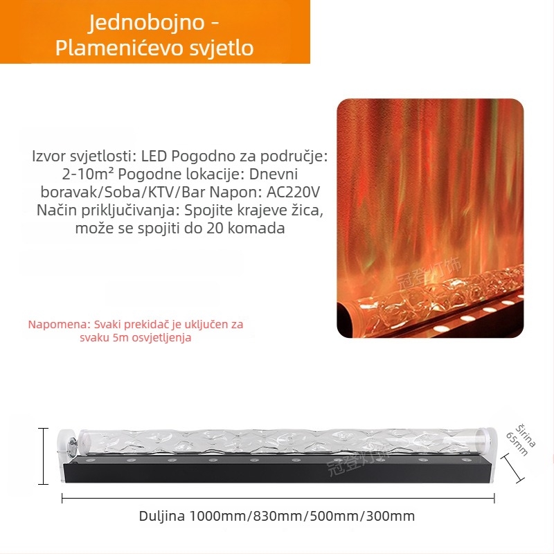 LED zidna zidna lampa s vodnim uzorkom – 3D dinamički vodeni valovi, aluminijsko kućište, 3600 lm, IP43, dimmabilno