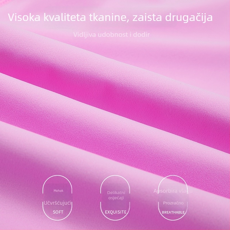 Ženski sportski grudnjak s križnim leđima za trčanje — brzo se suši, najlon 75% / spandex 25%, puna čašica, srednji oblik čašice, čvrste halter kaiševe, prednje kopčanje