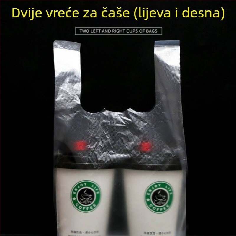Jednokratna plastična vrećica za šalice mliječnog čaja i sojinog mlijeka — za jednu ili dvije šalice