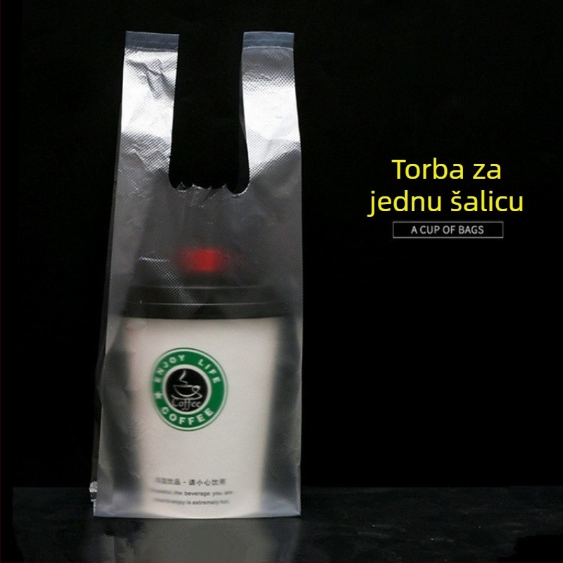 Jednokratna plastična vrećica za šalice mliječnog čaja i sojinog mlijeka — za jednu ili dvije šalice