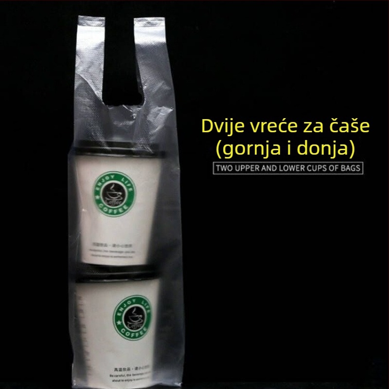 Jednokratna plastična vrećica za šalice mliječnog čaja i sojinog mlijeka — za jednu ili dvije šalice