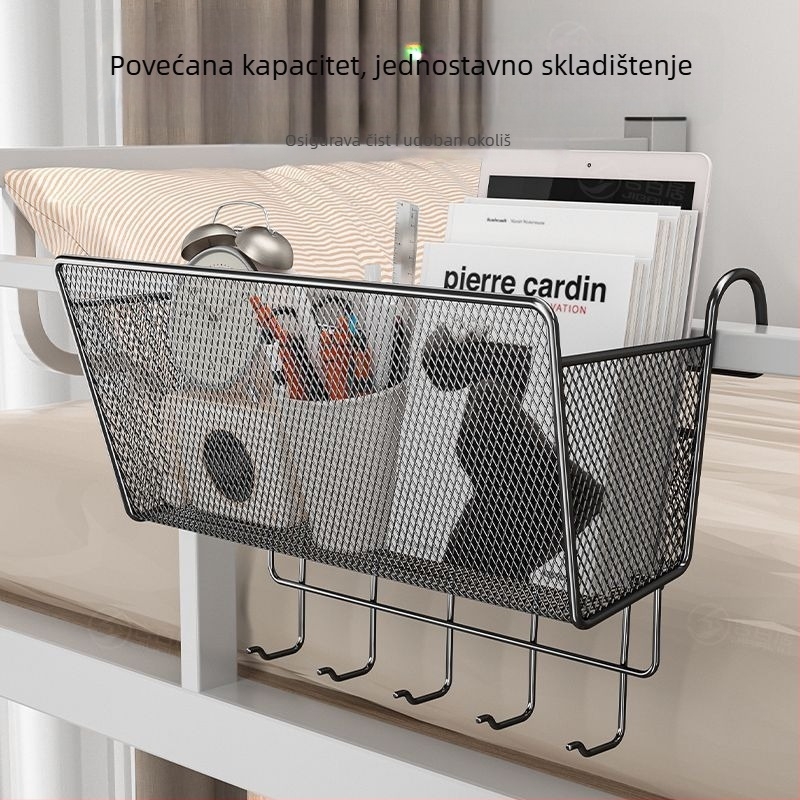 Metalni noćni ormarić s kukama - prijenosni, rastavljivi, bez ugradnje, minimalistički stil, 1 razina