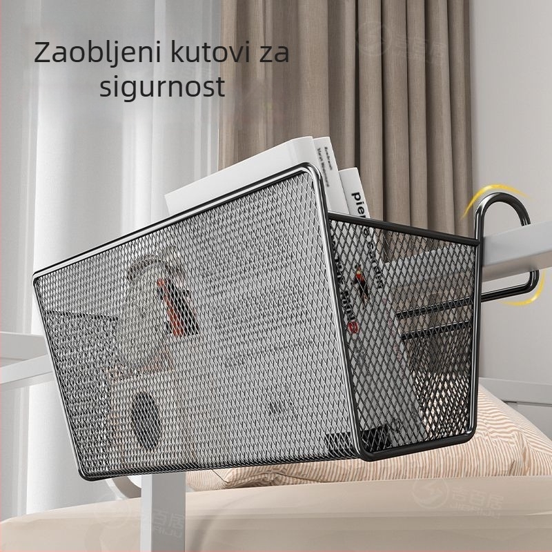 Metalni noćni ormarić s kukama - prijenosni, rastavljivi, bez ugradnje, minimalistički stil, 1 razina