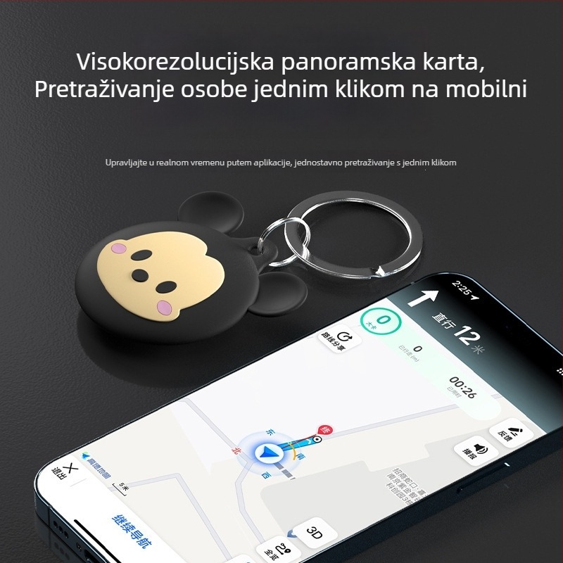 GPS tracker AK-28B za djecu i starije osobe, globalno određivanje lokacije, multi-user povezivanje, navigacija jednim klikom, 240mAh baterija, ABS, kompatibilan s Android i iOS