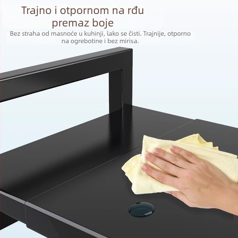 Proširiva kuhinjska polica za mikrovalnu/pećnicu – ugljični čelik, skalabilna, moderni minimalistički dizajn, prilagođeni uzorci