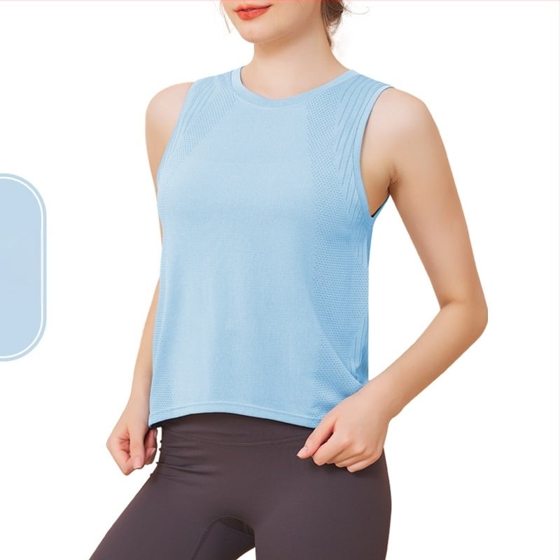 Ženski sportski top za jogu, bezšavni, prozračan, brzo se suši, 60% najlon, slobodan kroj