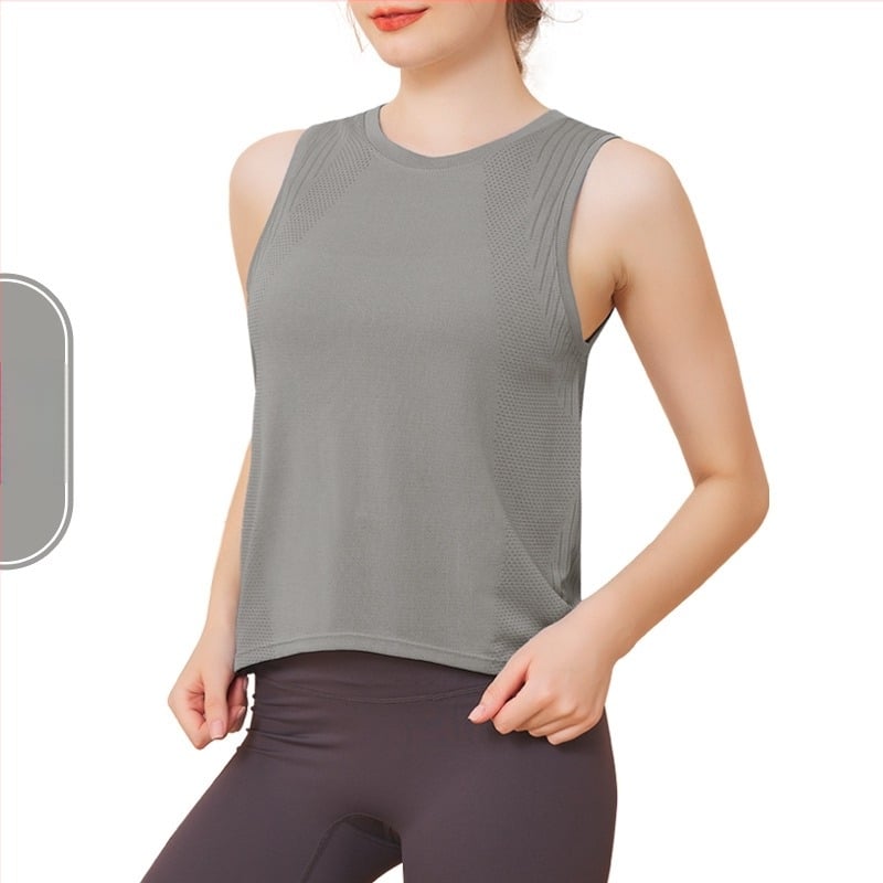 Ženski sportski top za jogu, bezšavni, prozračan, brzo se suši, 60% najlon, slobodan kroj