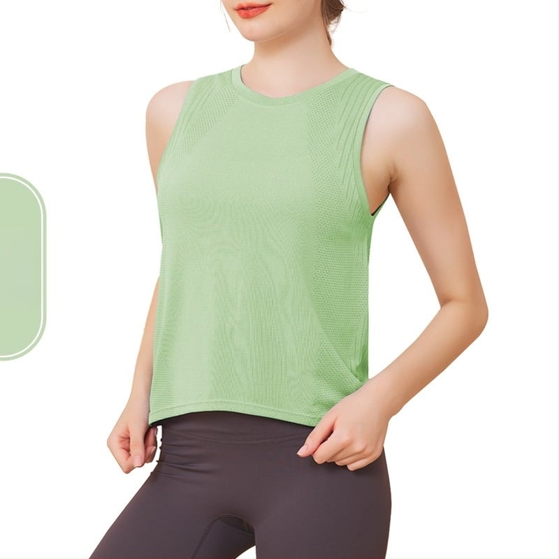 Ženski sportski top za jogu, bezšavni, prozračan, brzo se suši, 60% najlon, slobodan kroj