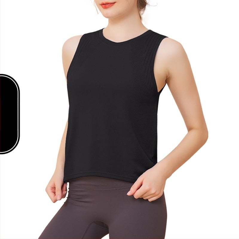Ženski sportski top za jogu, bezšavni, prozračan, brzo se suši, 60% najlon, slobodan kroj