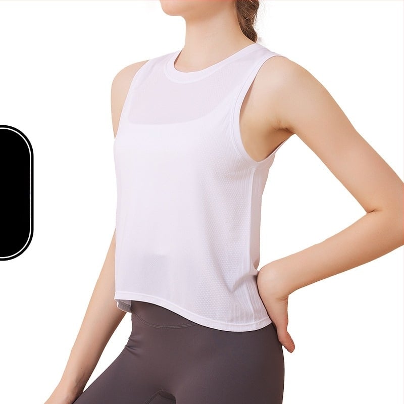 Ženski sportski top za jogu, bezšavni, prozračan, brzo se suši, 60% najlon, slobodan kroj