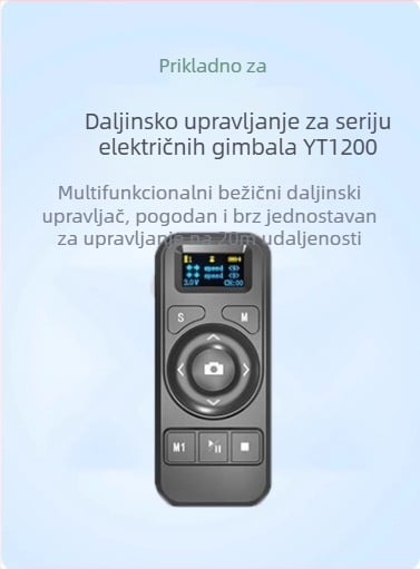 Motorizirani PTZ gimbal za pametni telefon s daljinskim upravljačem, 360° panoramsko okretanje, 70° nagib, 9 brzina paniranja, 9 brzina nagiba, težina 518 g