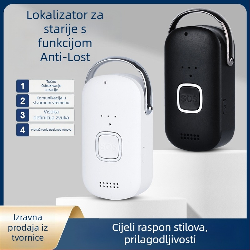 GPS lokator za starije osobe s dvosmjernim pozivom, praćenje u stvarnom vremenu, baterija 1200mAh, kompatibilan s Androidom i iOS-om, model H02