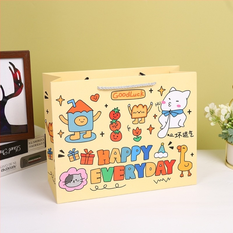 Torba za rođendanski poklon u karikaturalnom stilu, UV otisak, prilagodljiva, logotip uključen