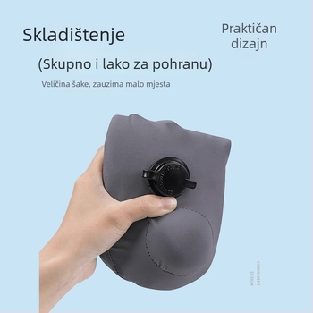 U-oblikovani putni jastuk, napuhivanje pritiskom, prijenosni, PVC navlaka i punilo