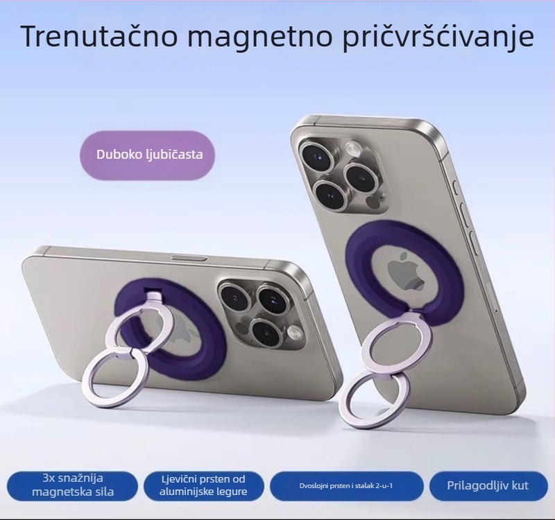 Skretnuti držač za telefon s prstenom MagSafe, metalna legura, jednostavan stil, rotirajući stolni nosač s dvostrukim prstenom