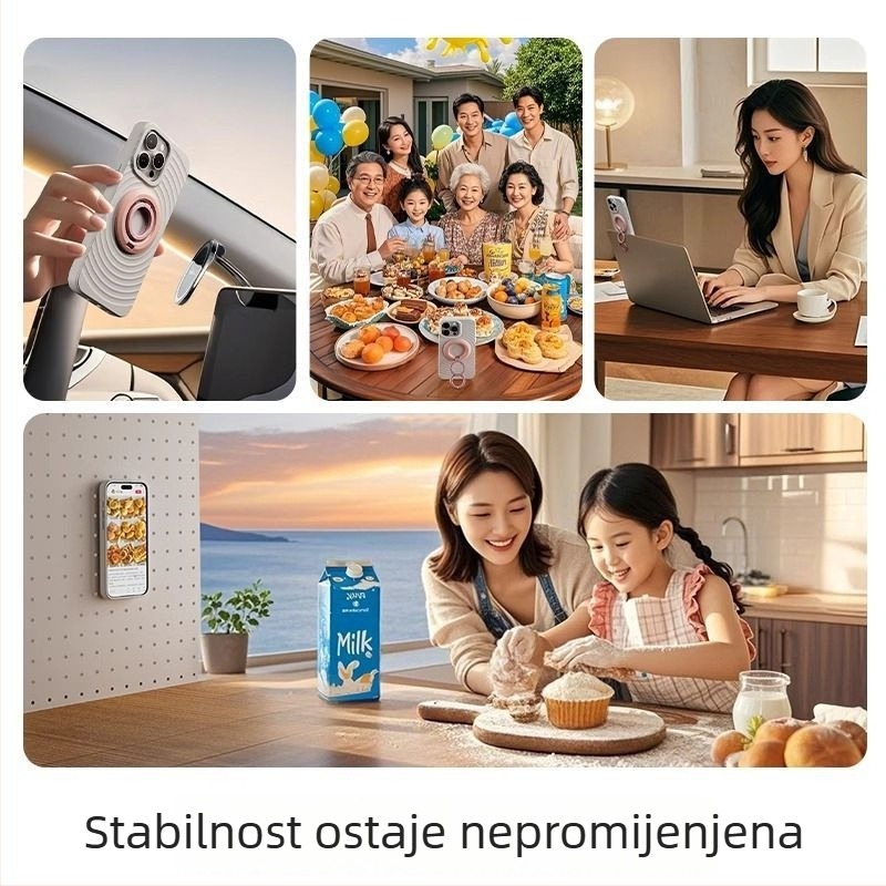 Skretnuti držač za telefon s prstenom MagSafe, metalna legura, jednostavan stil, rotirajući stolni nosač s dvostrukim prstenom