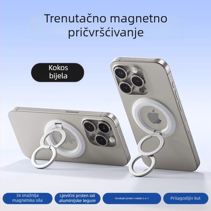 Skretnuti držač za telefon s prstenom MagSafe, metalna legura, jednostavan stil, rotirajući stolni nosač s dvostrukim prstenom